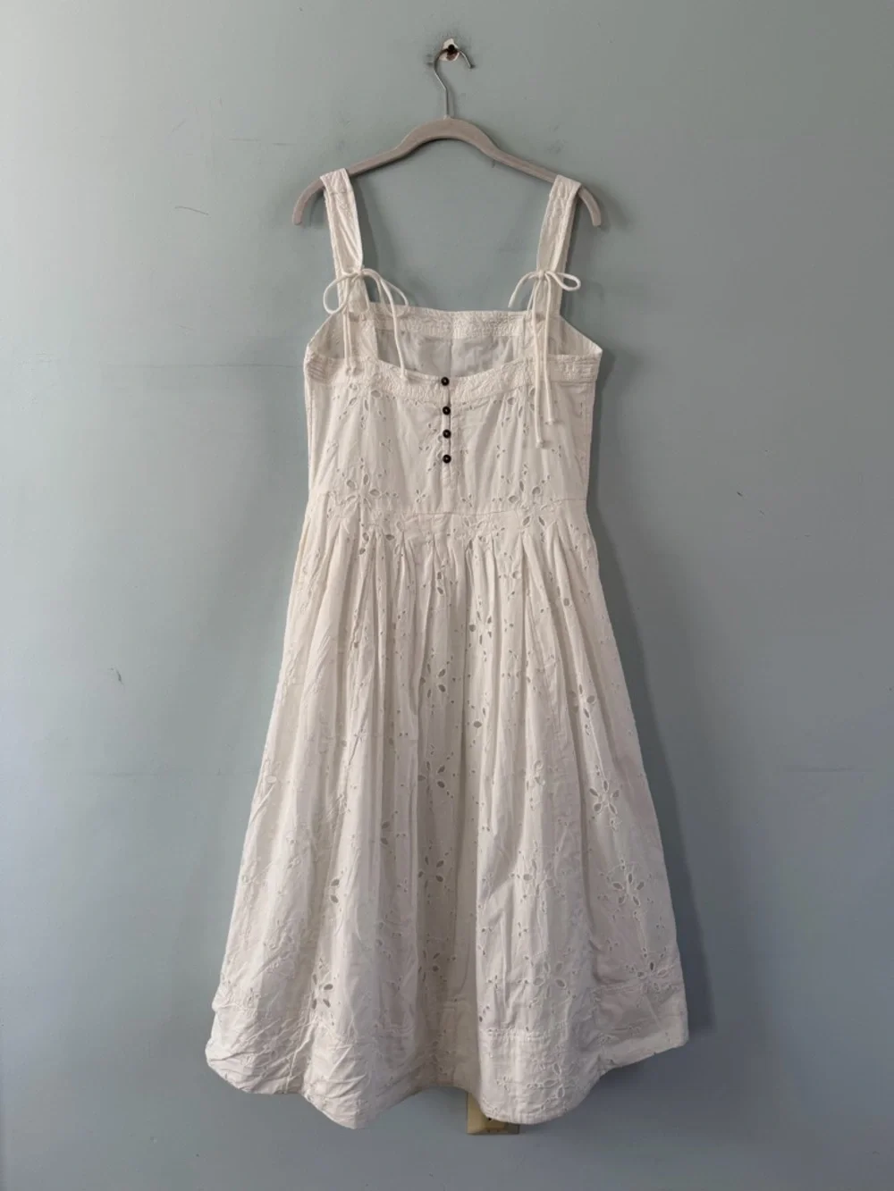 NWT Free People Primavera Eyelet Midi Dress White Cotton Cottage Boho Sundress - Picture 4 of 7